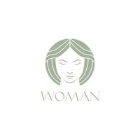 visage femmes cheveux courts relax beauté logo design vecteur