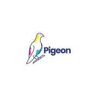 création de logo de pigeon d'art abstrait vecteur