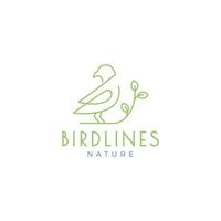création de logo d'oiseau minimaliste d'art de lignes vecteur