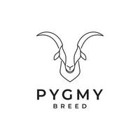 création de logo de ligne de chèvre pygmée vecteur