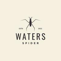 logo hipster insecte araignée d'eau vecteur