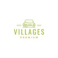 création de logo de village maison minimaliste en ligne vecteur