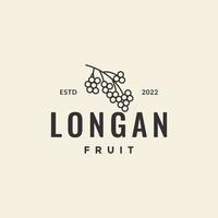 création de logo de longane de fruits vintage vecteur