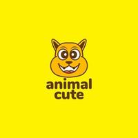 création de logo animal mignon visage jaune vecteur
