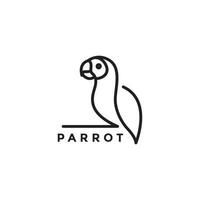logo perroquet simple en ligne continue vecteur