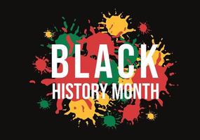 modèle de mois de l'histoire des noirs dessin animé dessiné à la main illustration de fond plat de vacances afro-américaines pour promouvoir adapté à la conception d'affiches vecteur