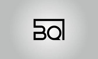 création de logo lettre bq. logo bq avec forme carrée dans le modèle vectoriel gratuit de couleurs noires.