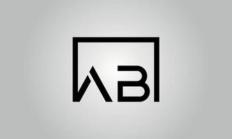création de logo lettre vb. logo vb avec forme carrée dans le modèle vectoriel gratuit de couleurs noires.
