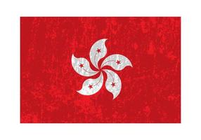 drapeau grunge de hong kong, couleurs officielles et proportion. illustration vectorielle. vecteur