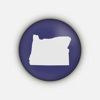 Carte du cercle de l'état de l'Oregon avec ombre portée vecteur