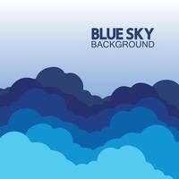 ciel bleu avec conception d'illustration vectorielle de fond de nuages. vecteur