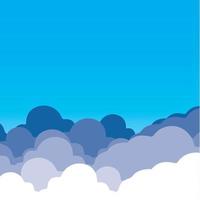 ciel bleu avec conception d'illustration vectorielle de fond de nuages. vecteur