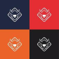 quatre ensembles de logos viking sur des arrière-plans de couleurs différentes vecteur