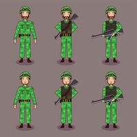 collection de personnages de dessins animés de l'armée vecteur