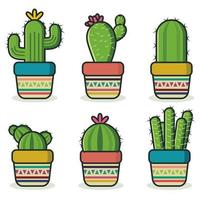 une collection de cactus avec différents types vecteur