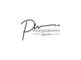 lettre pw signature logo template vecteur