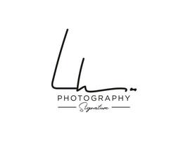 lettre lh signature logo template vecteur