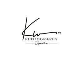 lettre kw signature logo template vecteur