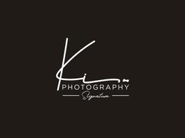 lettre ki signature logo template vecteur