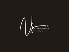 lettre ns signature logo template vecteur