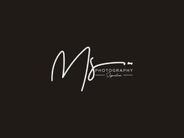 lettre ms signature logo template vecteur