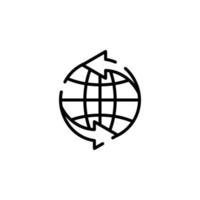 Monde, Terre, modèle de logo d'illustration vectorielle d'icône de ligne pointillée mondiale. adapté à de nombreuses fins. vecteur