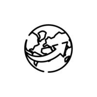 Monde, Terre, modèle de logo d'illustration vectorielle d'icône de ligne pointillée mondiale. adapté à de nombreuses fins. vecteur