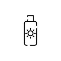 crème solaire, crème solaire, lotion, modèle de logo d'illustration vectorielle d'icône de ligne pointillée d'été. adapté à de nombreuses fins. vecteur
