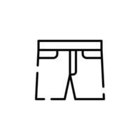 short, décontracté, pantalon modèle de logo d'illustration vectorielle d'icône de ligne pointillée. adapté à de nombreuses fins. vecteur