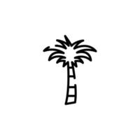 palmier, noix de coco, arbre, île, plage ligne pointillée icône illustration vectorielle modèle de logo. adapté à de nombreuses fins. vecteur