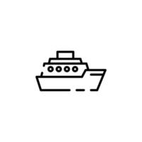 navire, bateau, voilier ligne pointillée icône illustration vectorielle modèle de logo. adapté à de nombreuses fins. vecteur