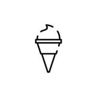 crème glacée, dessert, modèle de logo d'illustration vectorielle d'icône de ligne pointillée sucrée. adapté à de nombreuses fins. vecteur