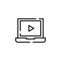 vidéo, lecture, film, lecteur, film ligne pointillée icône illustration vectorielle modèle de logo. adapté à de nombreuses fins. vecteur