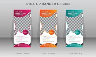 conception de bannière roll up créative élégante ou modèle de conception de bannière standee x pour une nouvelle entreprise vecteur