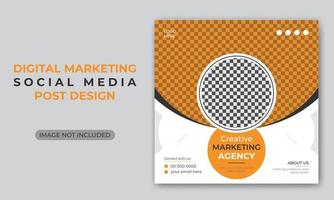 modèle de conception de publication de médias sociaux ou de bannière Web d'agence de marketing numérique créative, d'entreprise, professionnelle et minimale vecteur