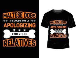 vecteur de conception de t shirt amoureux des chiens maltais