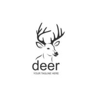 logo de tête de cerf - illustration vectorielle, conception d'emblème de tête de cerf sur fond blanc. adapté à vos besoins de conception, logo, illustration, animation, etc. vecteur