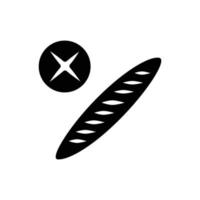 silhouette de baguette de pain. éléments de conception d'icônes en noir et blanc sur fond blanc isolé vecteur