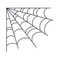 icône de ligne vectorielle de toile d'araignée comme symbole d'halloween. signe de contour pour les sites Web, les applications, les publicités, les magasins. image isolée monochrome minimaliste moderne et trait modifiable vecteur