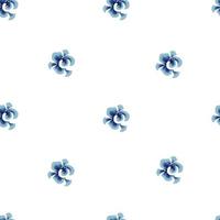 motif floral sans couture avec des fleurs d'été aquarelles bleues sur fond blanc. fond fleuri. conception tropique exotique. impression nature décorative. texture à la mode. décor de papier peint. l'automne. le printemps vecteur