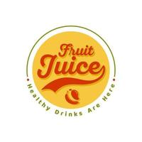 conception de vecteur de logo emblème de jus de fruits frais