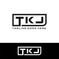 création de logo tkj initial rectangle vecteur