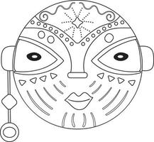 masque africain en bois avec décorations vecteur