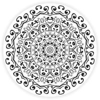 mandala de vecteur sur fond blanc. mandala d'ornement de couleur noire. oriental vintage décoratif