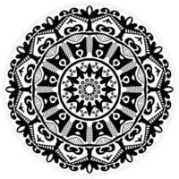 mandala floral en noir et blanc, motif de mandala circulaire abstrait, illustration de mandala dessinée à la main. page de livre de coloriage de mandala. vecteur