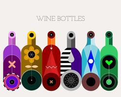 conception de vecteur décoratif bouteilles de vin