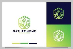 création de logo immobilier maison nature vecteur