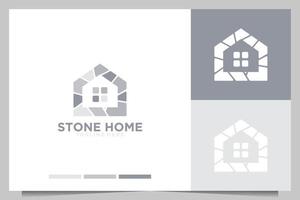 création de logo de maison en pierre vecteur