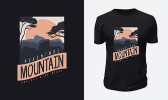 conception de t-shirt de montagne en plein air vecteur