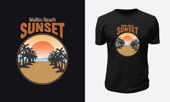 conception de t-shirt d'été et de plage vecteur